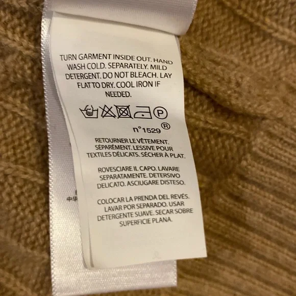 Polo 💯 cashmere shawl front open cardigan M - Picture 5 of 6